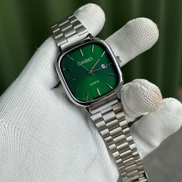 Casio Square Dial Men's Watch – Slim Steel Quartz Timepiece