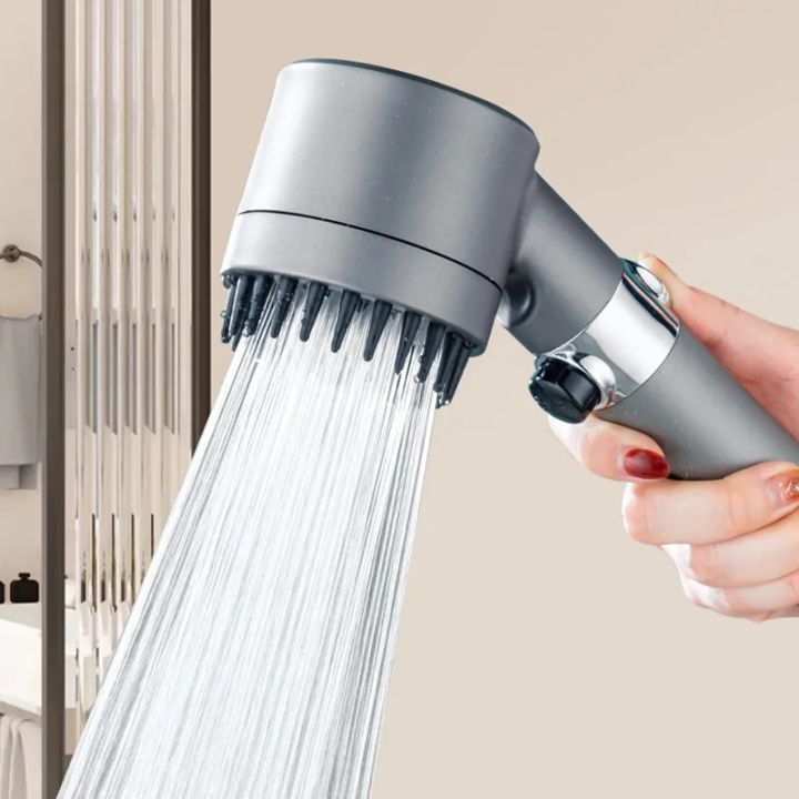 High Pressure 3-Mode Shower Head – Hair Dryer Design with Filter & Massage