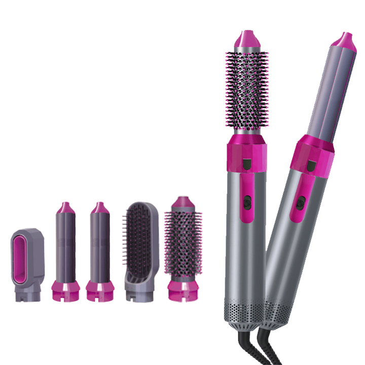 5-in-1 Ceramic Hot Air Brush – Hair Dryer, Curler & Styler