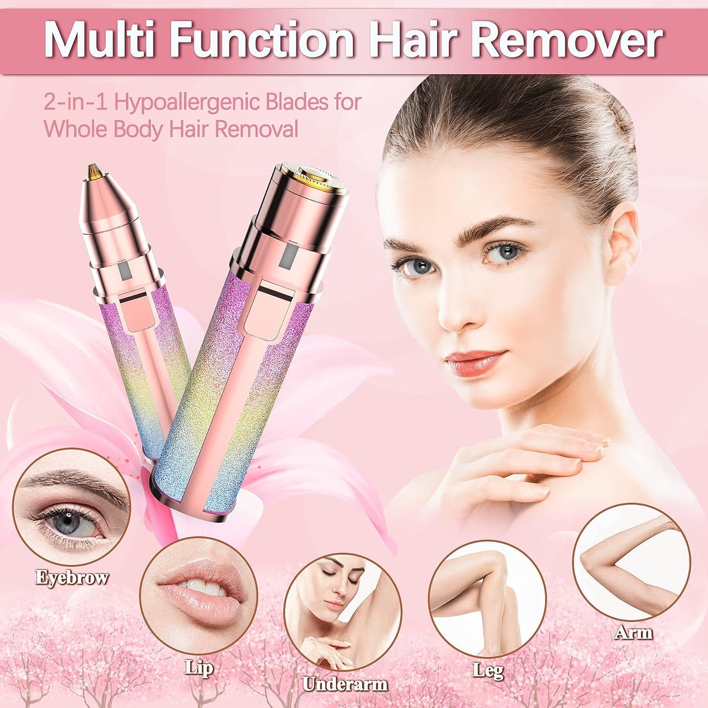 2 in 1 Rechargeable Flawless Trimmer & Facial Hair Remover