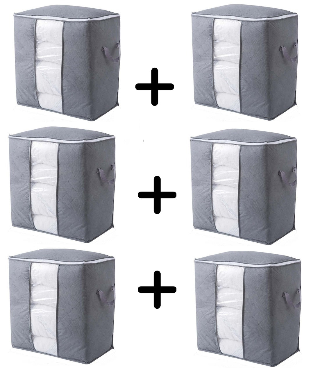 Pack of 10 Portable Bamboo Clothes Blanket Large Folding Bag Storage Box Organizer...
