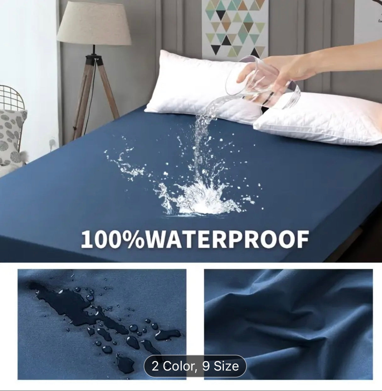 High quality Waterproof Mattress Cover For Double Bed King Size Fitted Mattress Protector Anti Slip Bed Sheet.