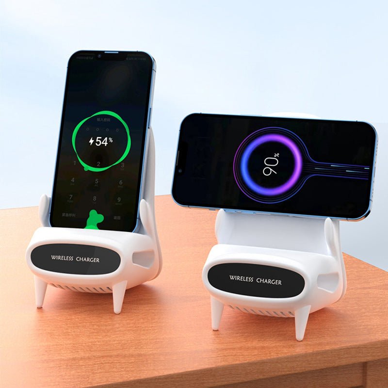 Mini Chair Wireless Charger – 15W Fast Charge Phone Holder Stand for iPhone & Android