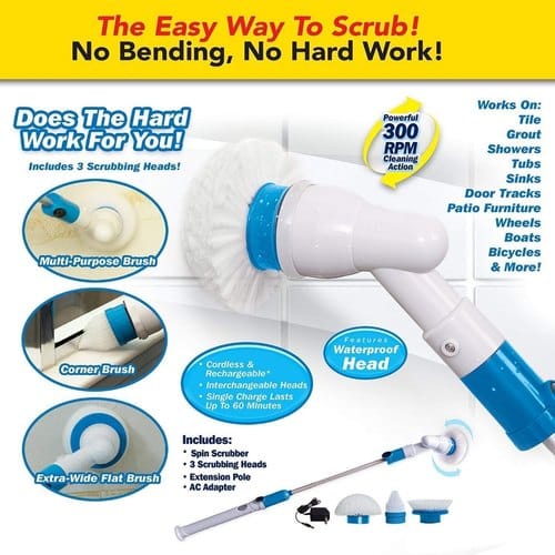 Electric spin scrubber brush, rechargeable