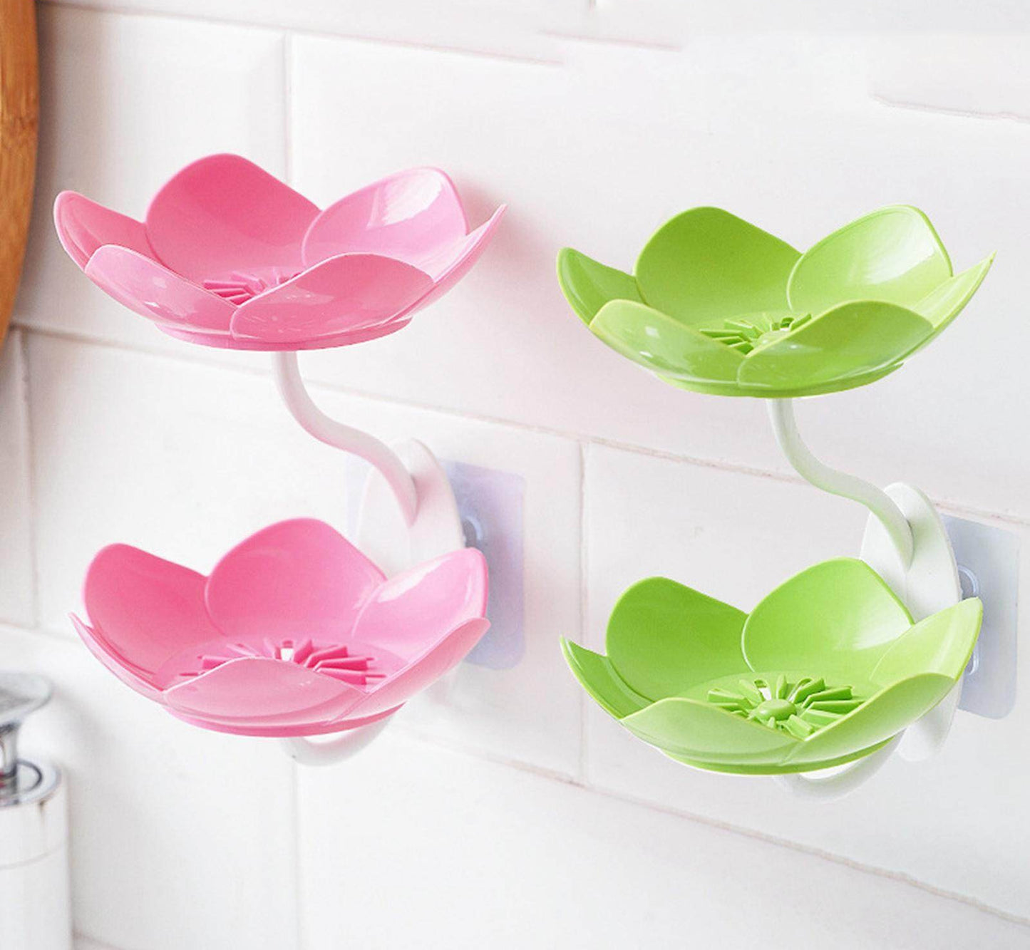 Lotus Flower Wall-Mounted Soap Holder – Self-Draining Bathroom & Kitchen Organizer