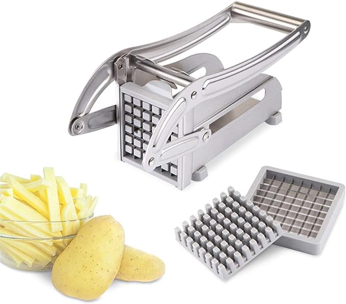 Stainless Steel Potato & Vegetable Cutter – Heavy-Duty Manual Slicer