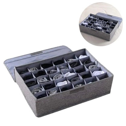 Socks Organizer Divider, 24 Cells Box Foldable Storage Boxes