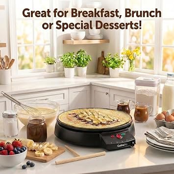 CucinaPro Electric Crepe Maker – 13" Non-Stick | 5 Heat Levels | Pancakes & Flatbreads | Dubai UAE