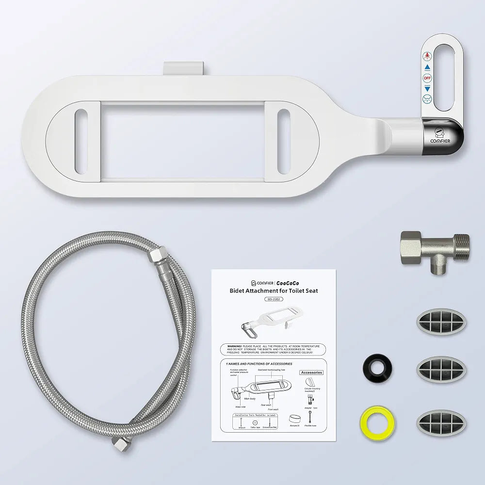 Bidet Attachment for Toilet Seat – Dual Spray | Self-Cleaning Nozzle | No Electricity | Dubai UAE