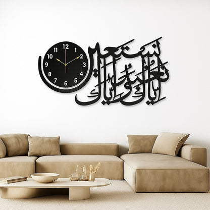 🔹 Elegant Wooden Islamic 3D Calligraphy Wall Clock – Premium Arabic Design Wall Art for Home, Mosque & Office Décor