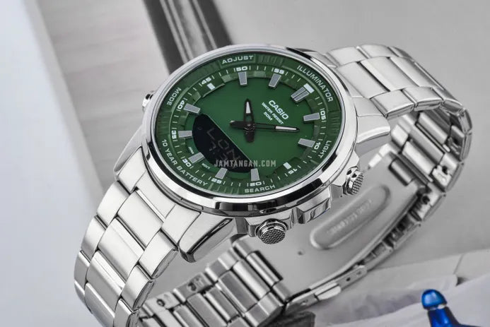 Original Casio Turquoise Dial Men Watch – Dual Display Illuminator 50M