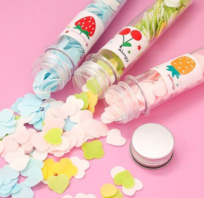 Mini Bottle Fruity Paper Soap. Designed for mobility, travel and keeping in personal bag
