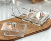 Acrylic Dry Fruit & Snack Jar Set – 3-Piece with Golden Serving Tray