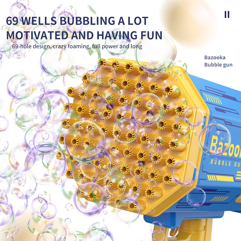 Bazooka Bubble Gun – 69-Hole Bubble Blaster for Kids & Parties