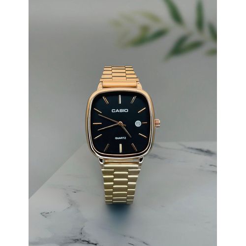 Casio Square Dial Men's Watch – Slim Steel Quartz Timepiece