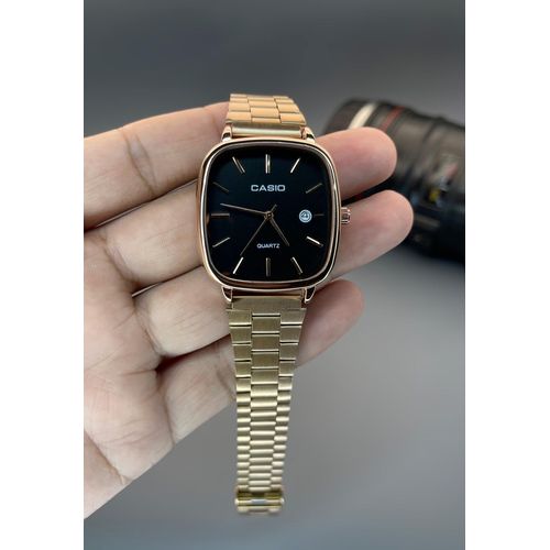 Casio Square Dial Men's Watch – Slim Steel Quartz Timepiece