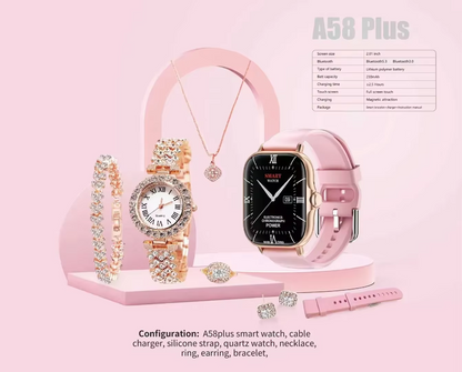 A58 Plus 6 in 1 - Smartwatch For Women | Best Quality Smart Watch For Girls | Perfect For Gift | Random Color