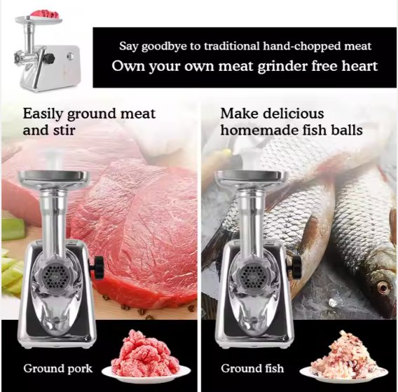 Electric Meat Grinder – High-Power Multi-Purpose Food Mincer