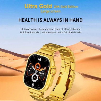 Gold Ultra Smart Watch – Luxury Metal Strap Edition