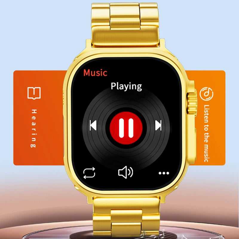 Gold Ultra Smart Watch – Luxury Metal Strap Edition