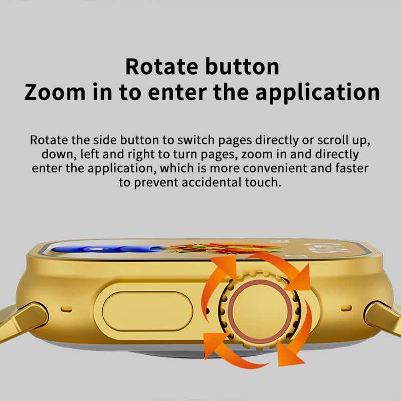 Gold Ultra Smart Watch – Luxury Metal Strap Edition