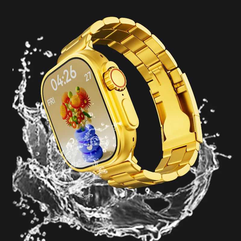 Gold Ultra Smart Watch – Luxury Metal Strap Edition