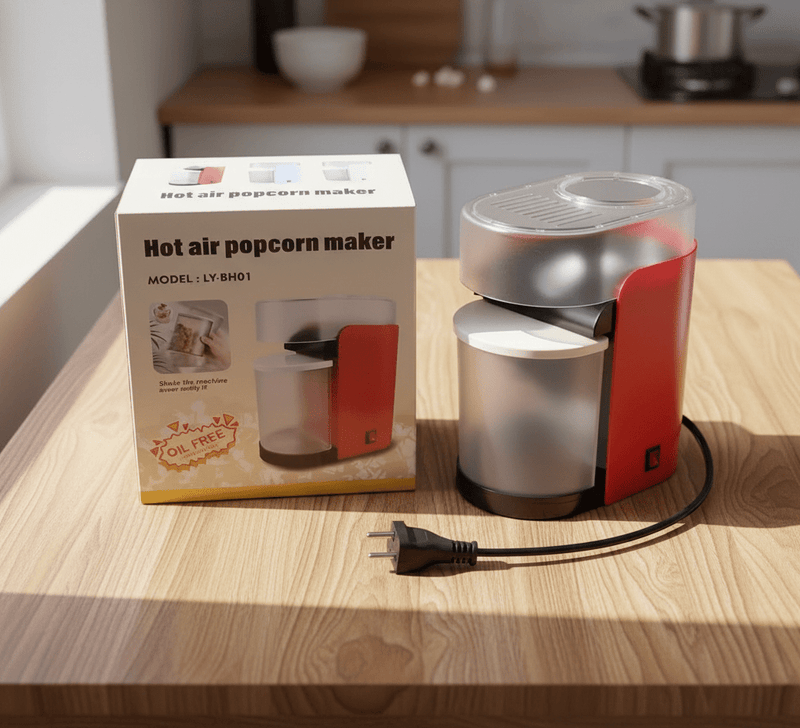 Hot Air Popcorn Maker – Oil-Free 1200W Popcorn Machine for Home & Family