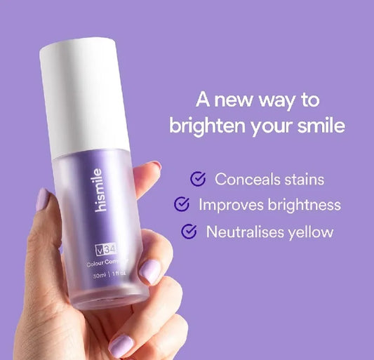 Hismile v34 Color Corrector Purple Teeth Whitening Toothpaste Kit without Toothbrush Pen Strips