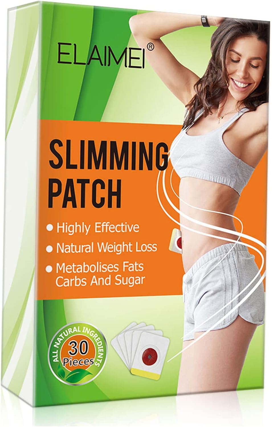 30pcs Slimming Patches Natural Weight Loss Diet Weight Loss Detox Adhesive Pads Lazy People Quietly Stick To Belly.