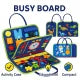 Reusable Montessori Busy Book for Toddlers – 4-Pages Educational Learning Toy with Stickers & Flashcards | Quiet Travel Activity Board for Kids Age 3+ | Early Skills & Motor Development