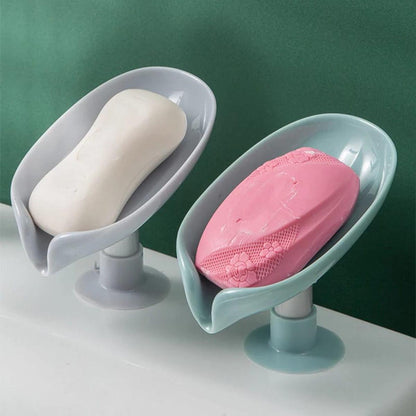 Newstyle Leaf Shape Soap Box Drain Soap Holder Box Bathroom Shower Soap Holder Dish Storage Plate Tray Bathroom Supplies Bathroom Gadget