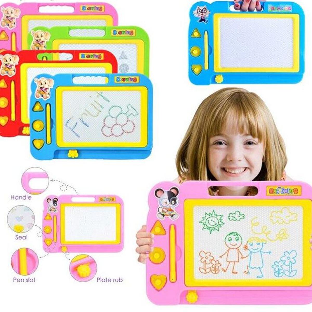 Smart Kids Magnetic Learning Doodle Board, Drawing & Writing Pad | Educational Erasable Travel Toy