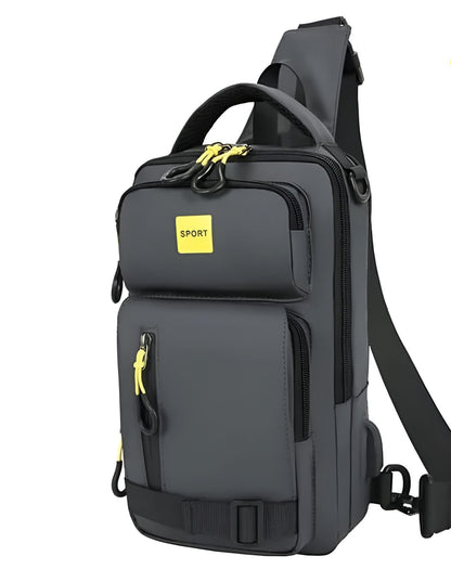 Stylish Waterproof Crossbody Chest Bag for Men with USB Charging Port | Travel & Casual Shoulder Sling Bag