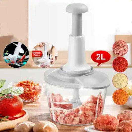 Hand Pat Food Processor - Hand press Chopper Machine Food Processor - Home Appliances - Small Kitchen Appliances / Meat Chopper Cutter / Handheld Vegetable Chopper / Mincer / Mixer / Blender to Chop Fruits - Onion / Chopper machine hand - Payaz Cutter