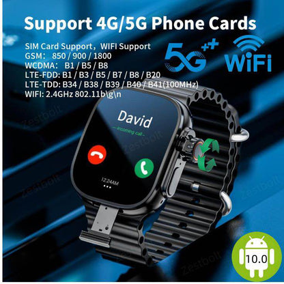 S10 ultra call 2 2025 new arrival [4G LTE SIM] S8 Ultra Android 4gB+64GB Play Store GPS WiFi Bluetooth Health Monitoring Phone Call Smart Android Watch