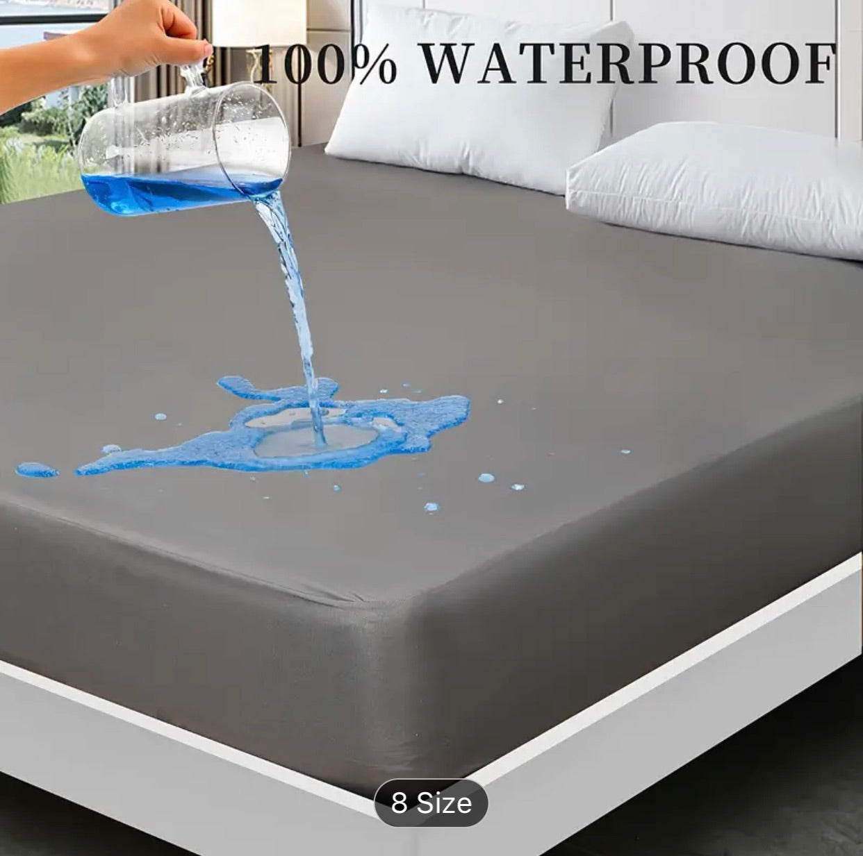 High quality Waterproof Mattress Cover For Double Bed King Size Fitted Mattress Protector Anti Slip Bed Sheet.