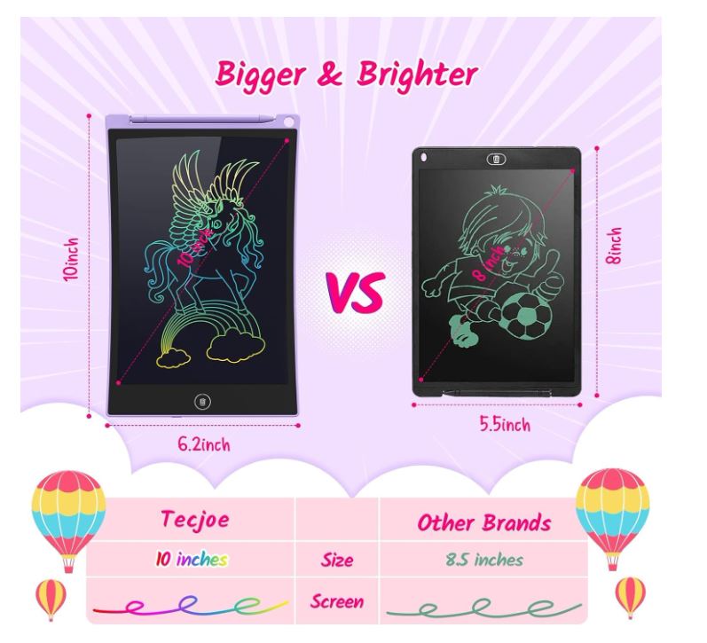 LCD Writing Tab Pad Up to 12 inch LCD Writing Tablet for Kids Toys Single and multi Color Erasable Digital Drawing Pad | Best Gift For Children Educational Learning Doodle Drawing Tablet Pad, Toys for 3 4 5 6 7 8 Year Old Girls Boys Kids