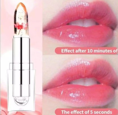 High Quality Transparent Color Changing Flower Jelly Lipstick