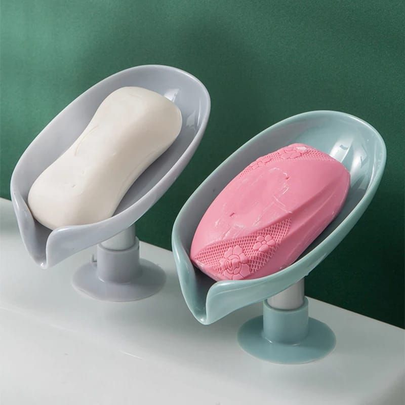 Newstyle Leaf Shape Soap Box Drain Soap Holder Box Bathroom Shower Soap Holder Dish Storage Plate Tray Bathroom Supplies Bathroom Gadget