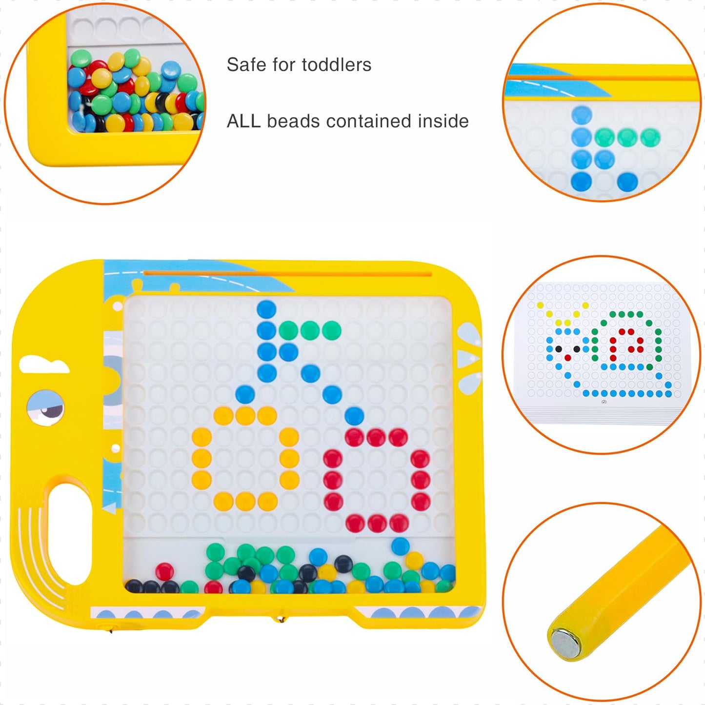 New Magnetic Drawing Board for kids and Toddlers, best for Learning Board for Toddler Kids (Elephant - Yellow)