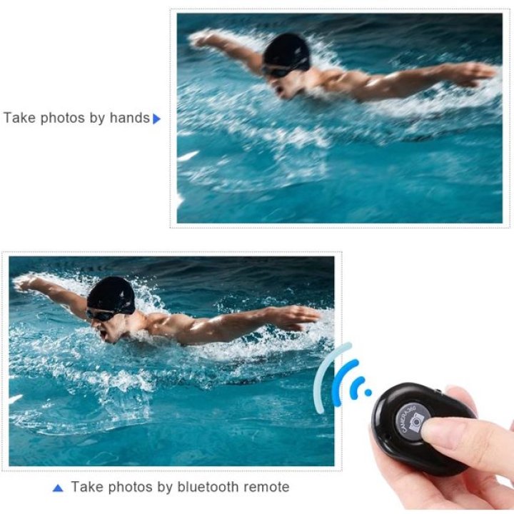 Bluetooth Shutter Camera Remote Control for iOS and Android Phones, Self-Timer, Long Distance Up to 10m