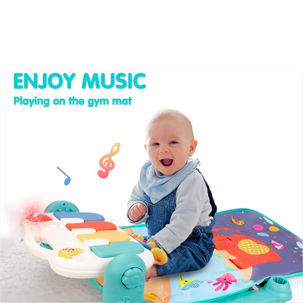Musical Baby Play Mat with Piano & Lights | Kids Activity Play Gym Mat with Fence