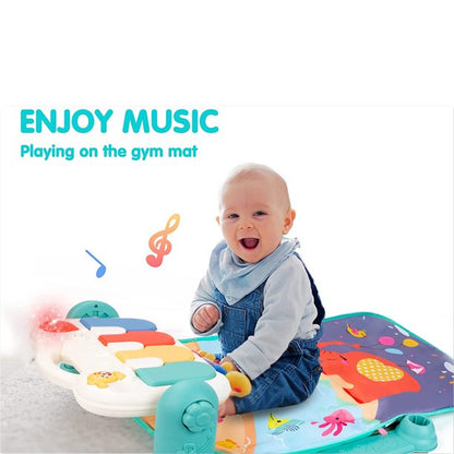 Musical Baby Play Mat with Piano & Lights | Kids Activity Play Gym Mat with Fence