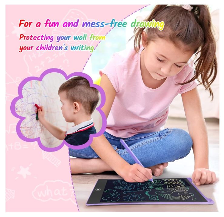 LCD Writing Tab Pad Up to 12 inch LCD Writing Tablet for Kids Toys Single and multi Color Erasable Digital Drawing Pad | Best Gift For Children Educational Learning Doodle Drawing Tablet Pad, Toys for 3 4 5 6 7 8 Year Old Girls Boys Kids