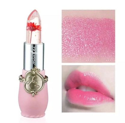 High Quality Transparent Color Changing Flower Jelly Lipstick