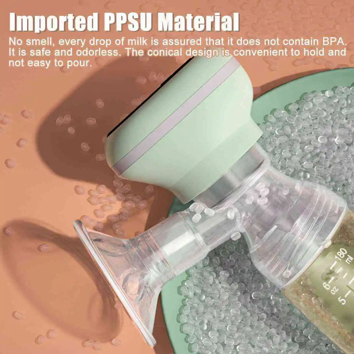 Rechargeable Electric Breast Pump 160 ml – High Suction, Silent & Comfortable Breastfeeding Pump with Portable Wireless Design, Painless Milk Extraction, Anti-Backflow Safety & Food-Grade BPA-Free Bottle for Moms