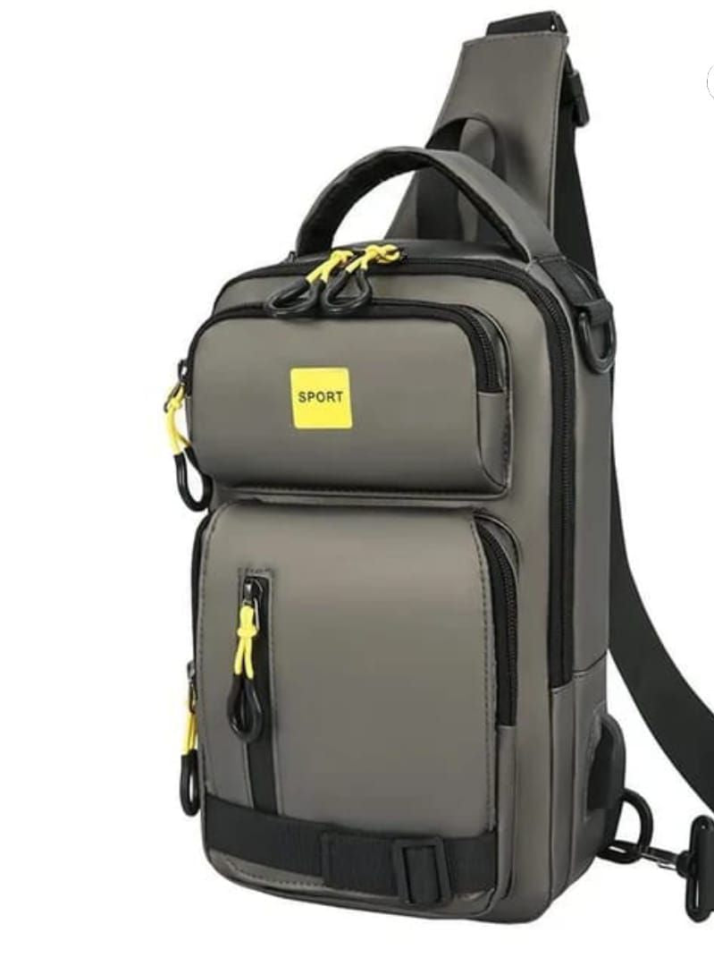 Stylish Waterproof Crossbody Chest Bag for Men with USB Charging Port | Travel & Casual Shoulder Sling Bag
