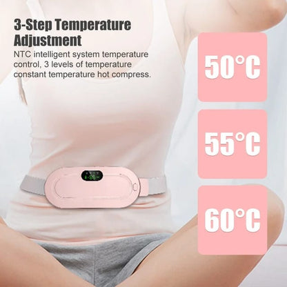Period Cramp Relief Belt - Portable Electric Menstrual Heating Pad with Massager | Heated Waist Belt for Fast Menstrual Cramp Relief | 3 Heat Levels & 4 Massage Modes | Rechargeable & Adjustable for Women & Girls