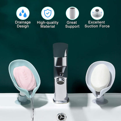 Newstyle Leaf Shape Soap Box Drain Soap Holder Box Bathroom Shower Soap Holder Dish Storage Plate Tray Bathroom Supplies Bathroom Gadget