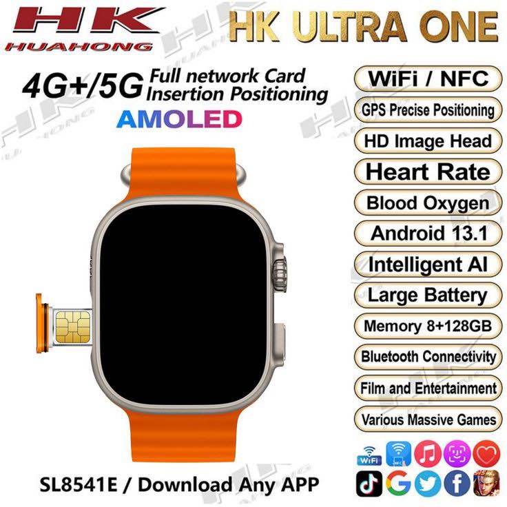 S10 ultra call 2 2025 new arrival [4G LTE SIM] S8 Ultra Android 4gB+64GB Play Store GPS WiFi Bluetooth Health Monitoring Phone Call Smart Android Watch